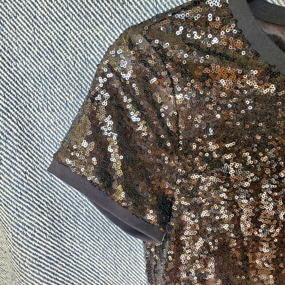 Black Party Dress! Joe Fresh - Size L -  Sequin Shift Mini Dress - BNWT - Picture 4 of 10